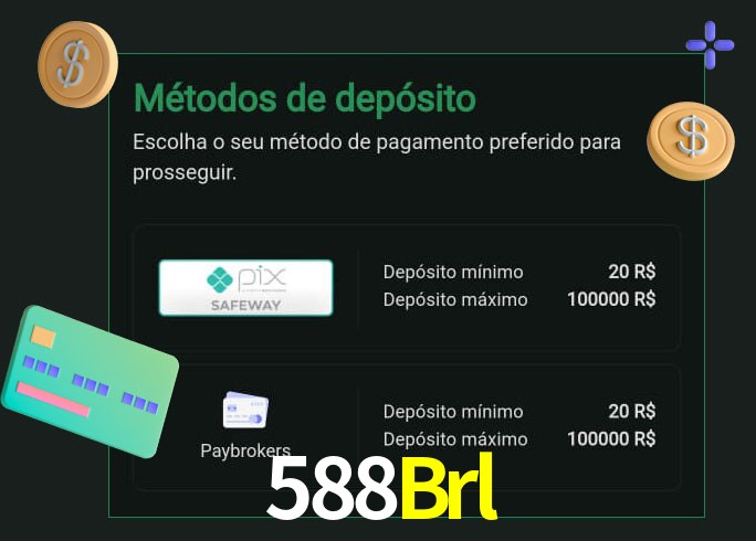 O cassino 588Brl oferece uma grande variedade de métodos de pagamento